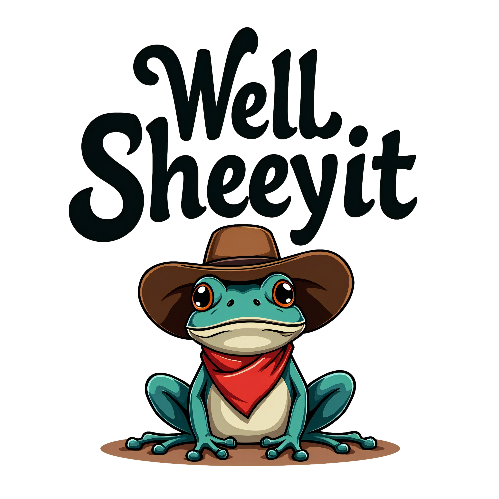 Funny Cowboy Frog Meme Design, Western Humor, Retro Weirdcore Gift